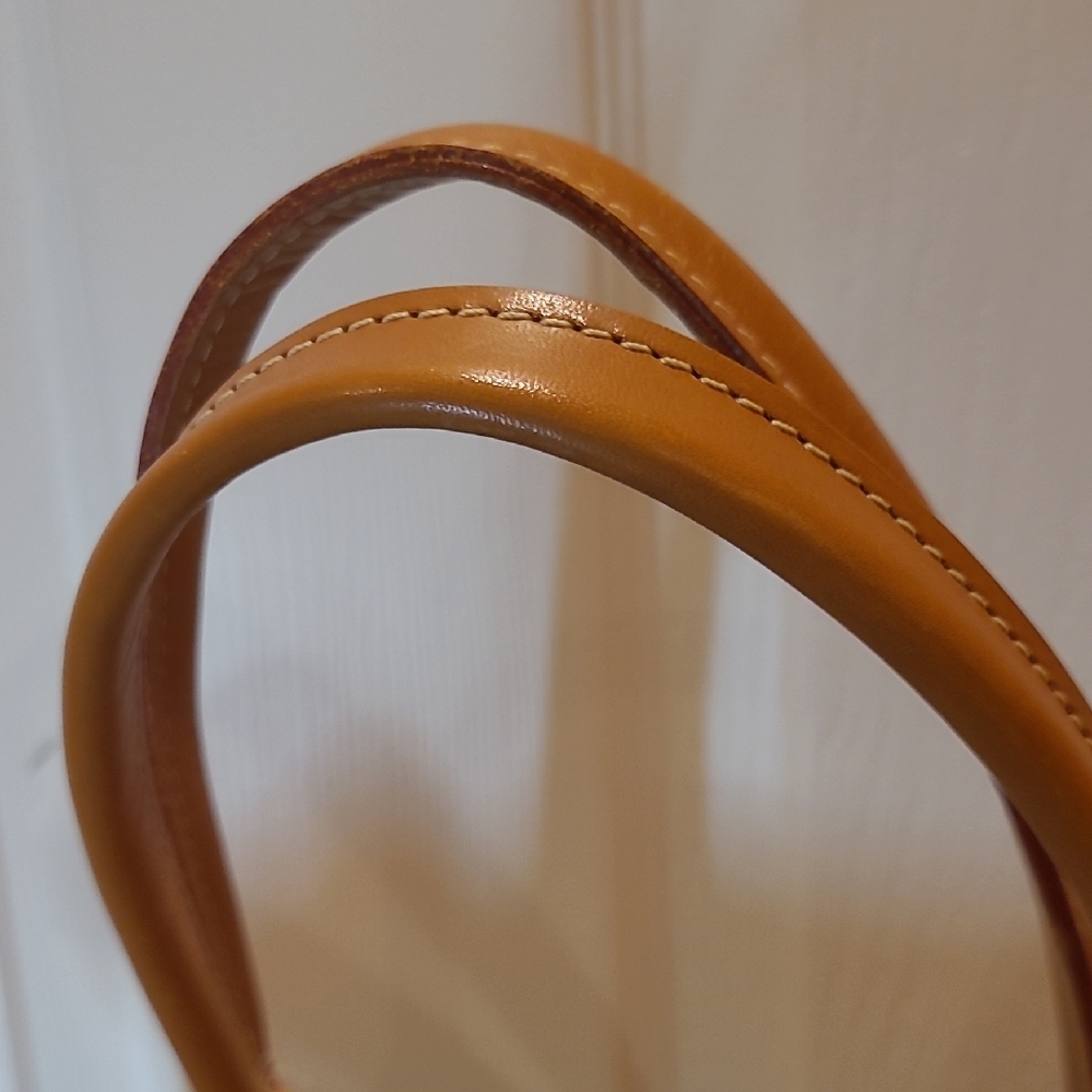 Authentic Dooney & Bourke Brown Monogram Shoulder Bag Leather Accents - Picture 7 of 13